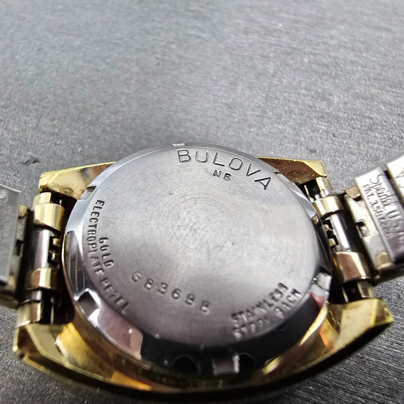 Bulova Accutron Watch Women 25mm Brown Dial Gold Plated Rectangle Daydate PARTS10