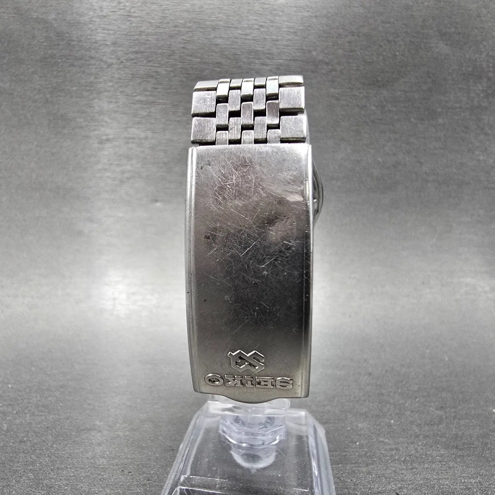 Seiko SQ Watch men 35mm Silver Dial Silver Tone Date READ!!!! 8222-8029 New Batt7