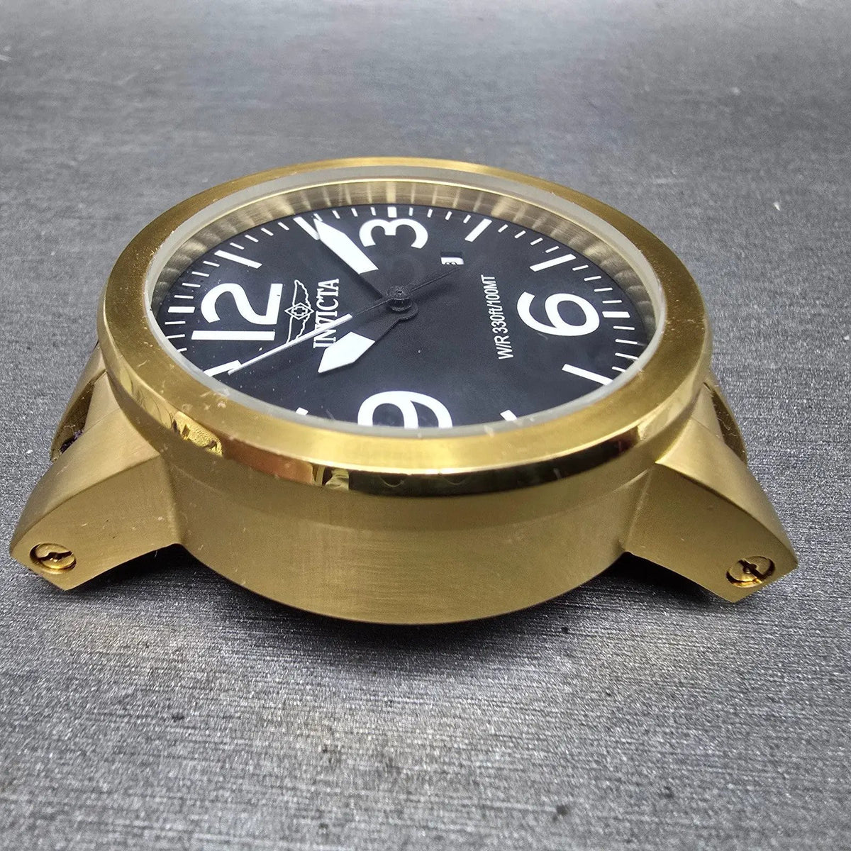 Invicta I Force Watch Men 46mm Black Dial Gold Tone Date Round 0852 New Batt3