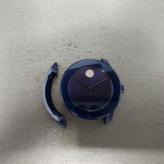 Movado Bold Watch Women 36mm Blue Dial Blue Ceramic Case 3600388 BROKEN Newbat0