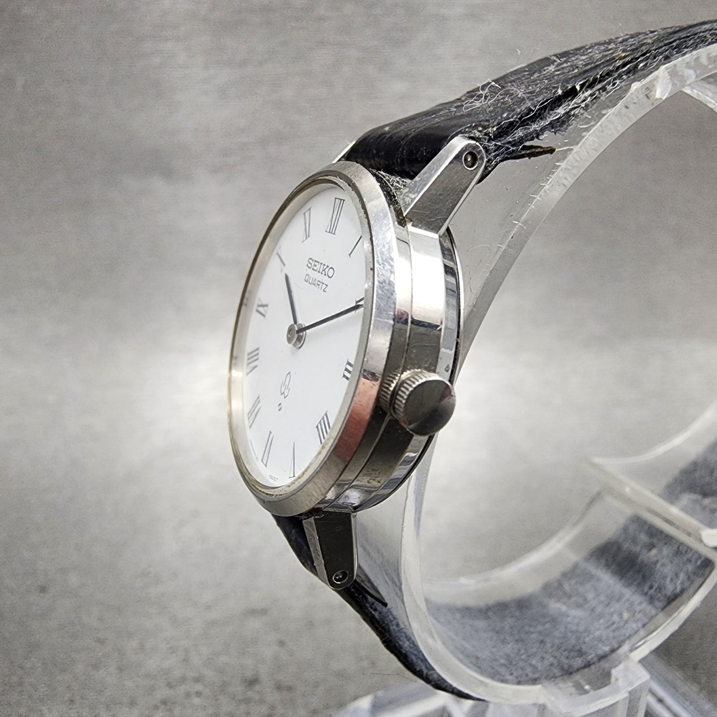 Seiko Watch Women 24mm White Dial Silver Tone Round 41306001 New Battery2