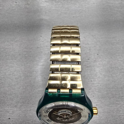 Swatch Musicall MARTINGALA Watch Men 34mm White Dial Green Case SLG100 New Batt4