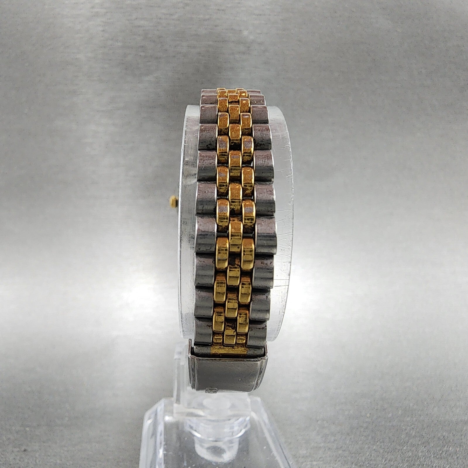 Seiko Watch Women 24mm Black Dial Two Tone Daydate Round 7N830041 New Batt7