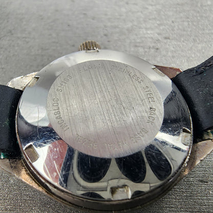 Elgin Jump Hour Automatic Watch Women 28mm Blue Dial Steel Vintage PARTS10