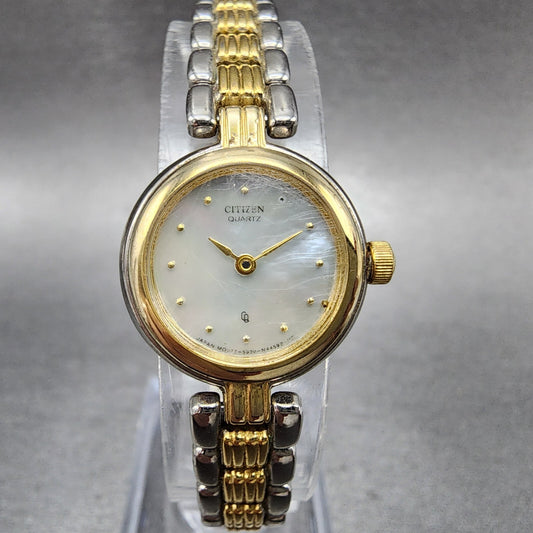 Citizen CQ Watch Women 20mm MOP Dial Two Tone Round 5920S49682 New Battery0
