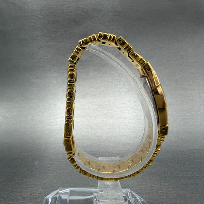 Seiko Watch Women 17mm Champagne Dial Gold Tone Oval V400-6559 VTG New Battey 568