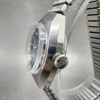 Citizen Automatic Watch Women 26mm Blue Dial Silver Tone Daydate Round Runs VTG2