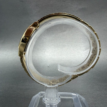 Elgin Watch Women 18mm MOP Dial Gold Tone Oval EG8074 Diamond New Battery ABC6