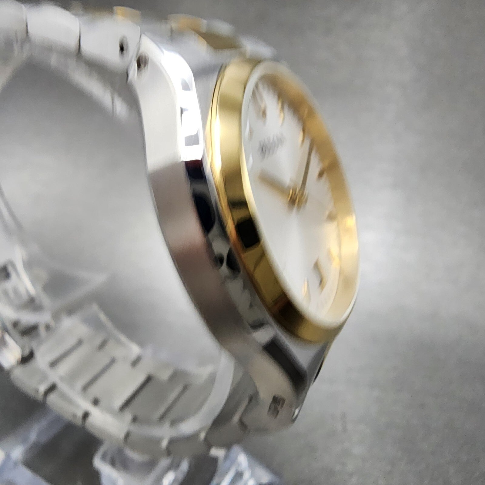 Bulova Surveyor Watch Women 34mm White Dial Two Tone Date Round Braclet 98M1323