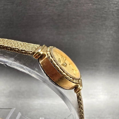 Bulova Watch Women 15mm Gold Dial Gold Tone Oval New Battery Vintage3