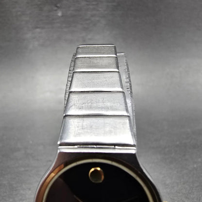 Movado Watch Women 23mm Black Dial Two Tone Round 85-40-881 New Battery Vintage4