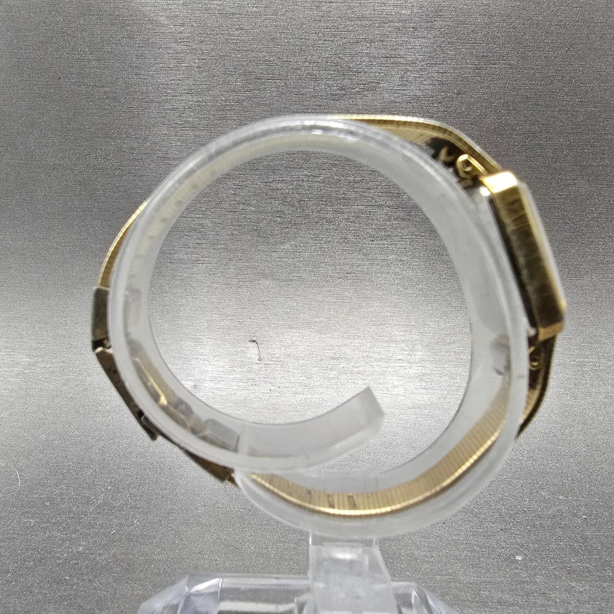 Seiko Tank Watch Women 14mm Gold Dial Gold Rectangle 1320-5770 New Battery VTG8
