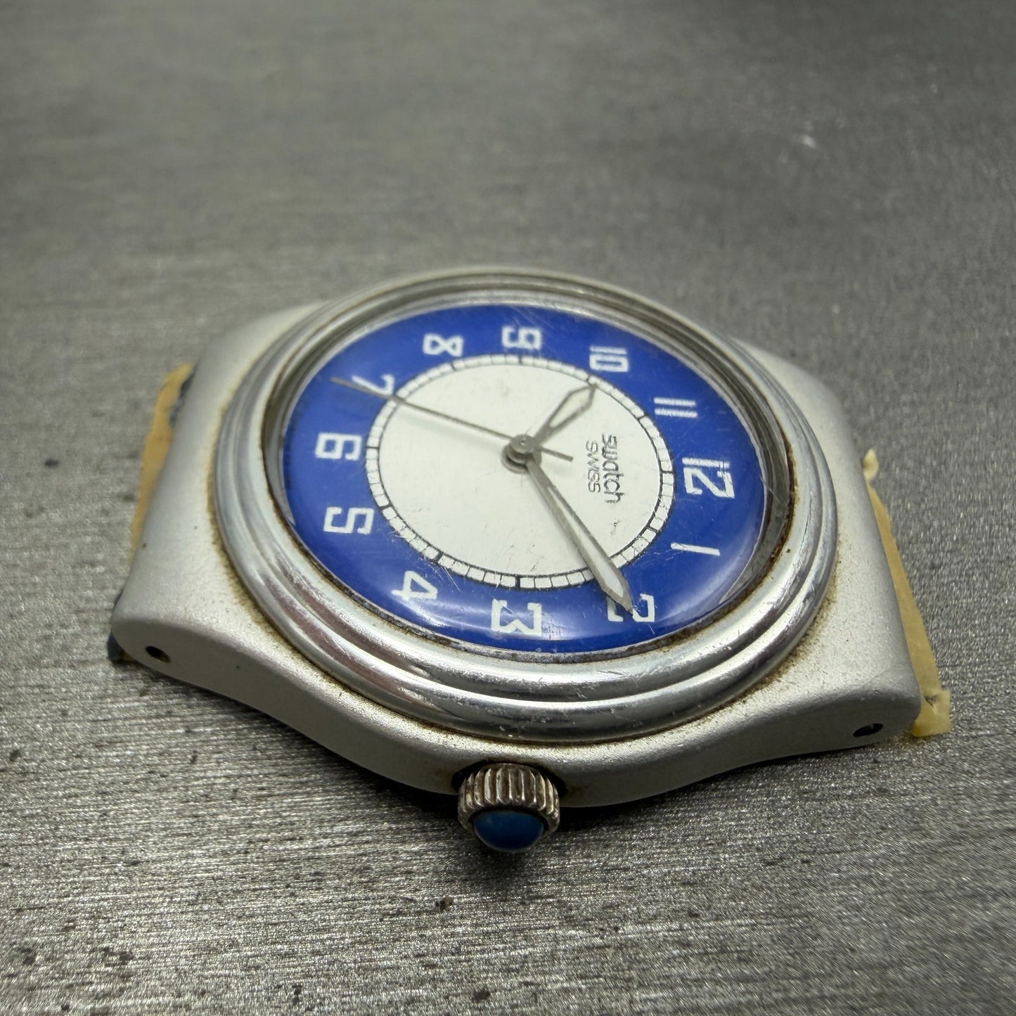 Swatch Medium La Piazza Watch Women 33mm Blue Dial Silver Tone YLS1001 New Batt5