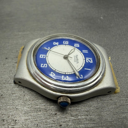 Swatch Medium La Piazza Watch Women 33mm Blue Dial Silver Tone YLS1001 New Batt5
