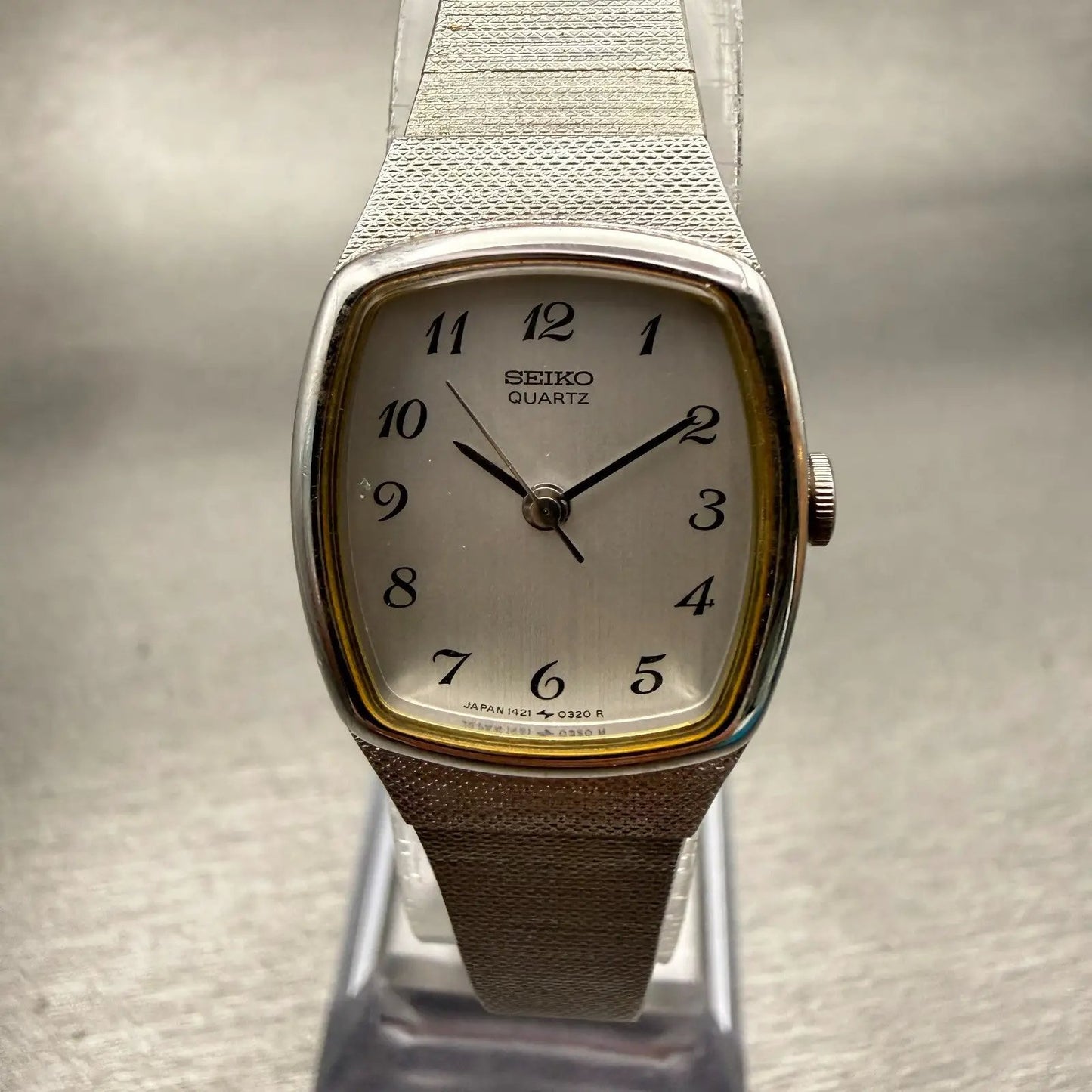 Seiko Watch Women 19mm Silver Dial Silver Tone Oval 1421-5170 New Battery VTG0