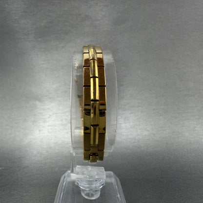 Seiko Watch Women 13mm Gold Dial Gold Tone Rectangle 2E20-7479 New Battery ABCD7