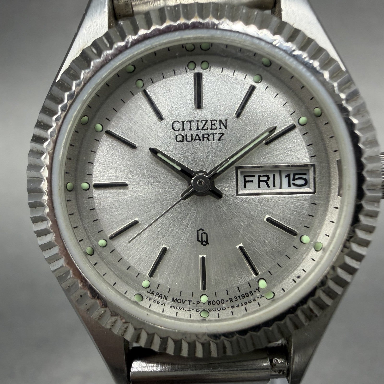 Citizen CQ Watch Women 26mm Silver Dial Silver Tone Daydate 6000-R07299 New Batt1