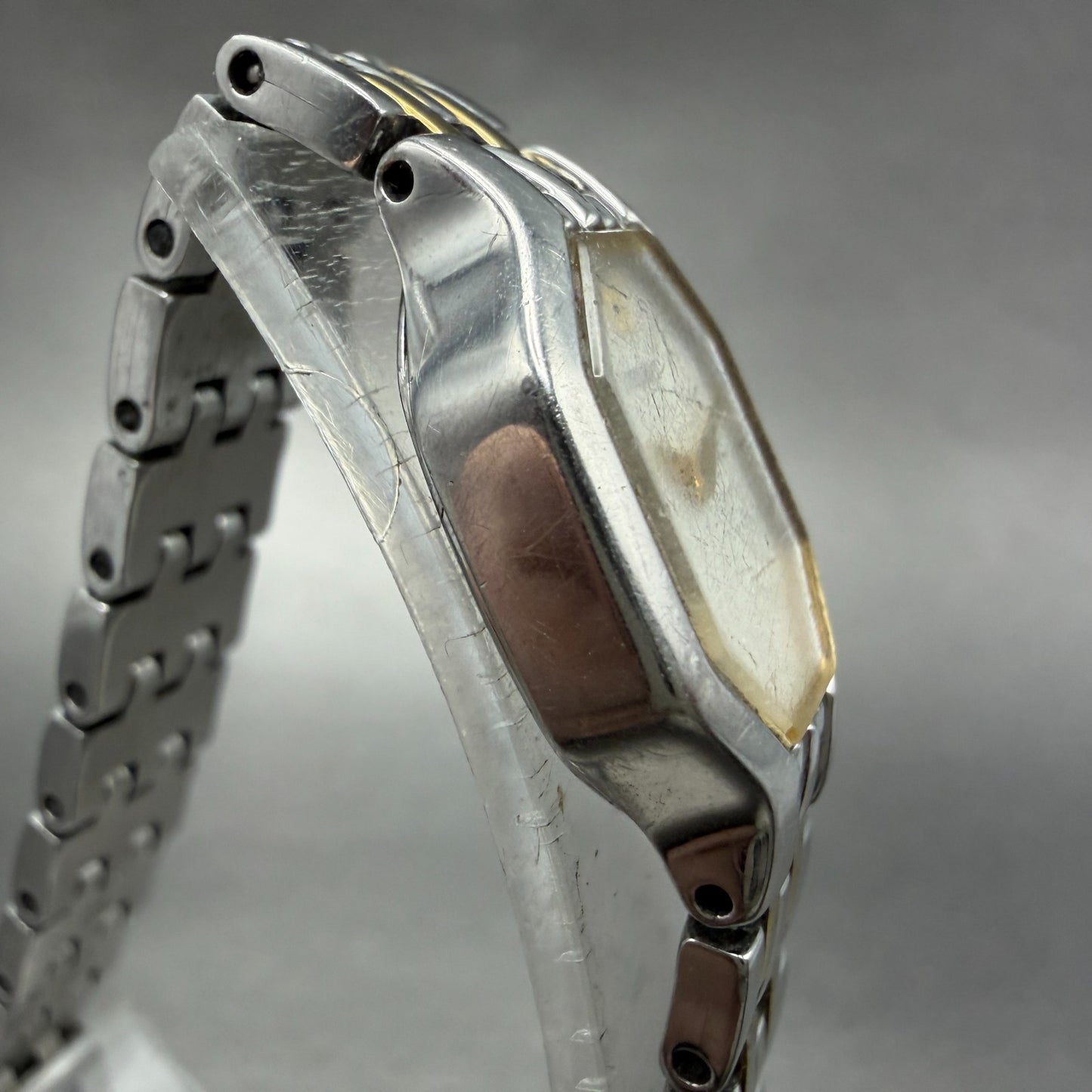 Seiko Watch Women 16mm White Dial Two Tone Octagon 1N00-0GV0 New Battery VTG 214