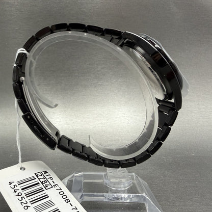 Casio MTP-E700 Watch Men 39mm White Dial  Black Tone Date Metal Bracelet Round8