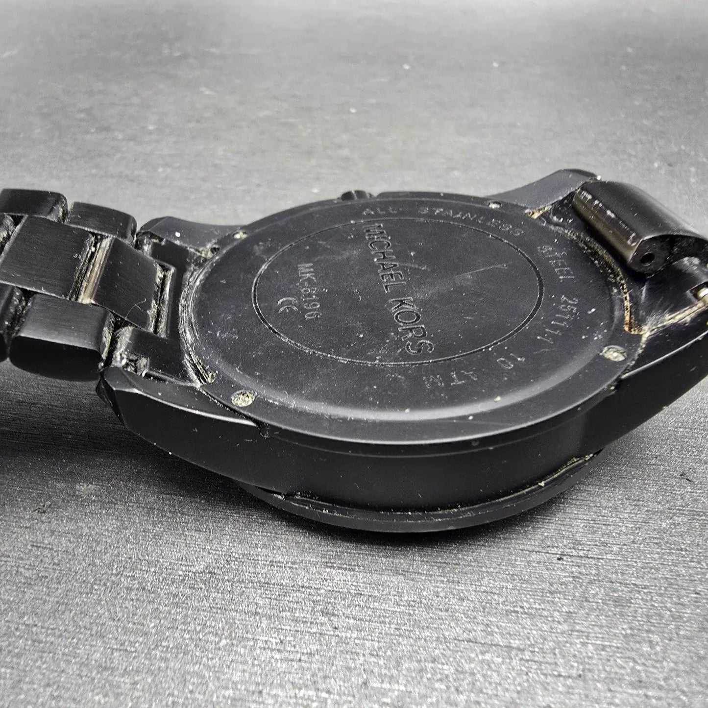 Michael Kors Chronograph Watch Men 51mm Black Dial Black Tone Date MK8196 NewBat17