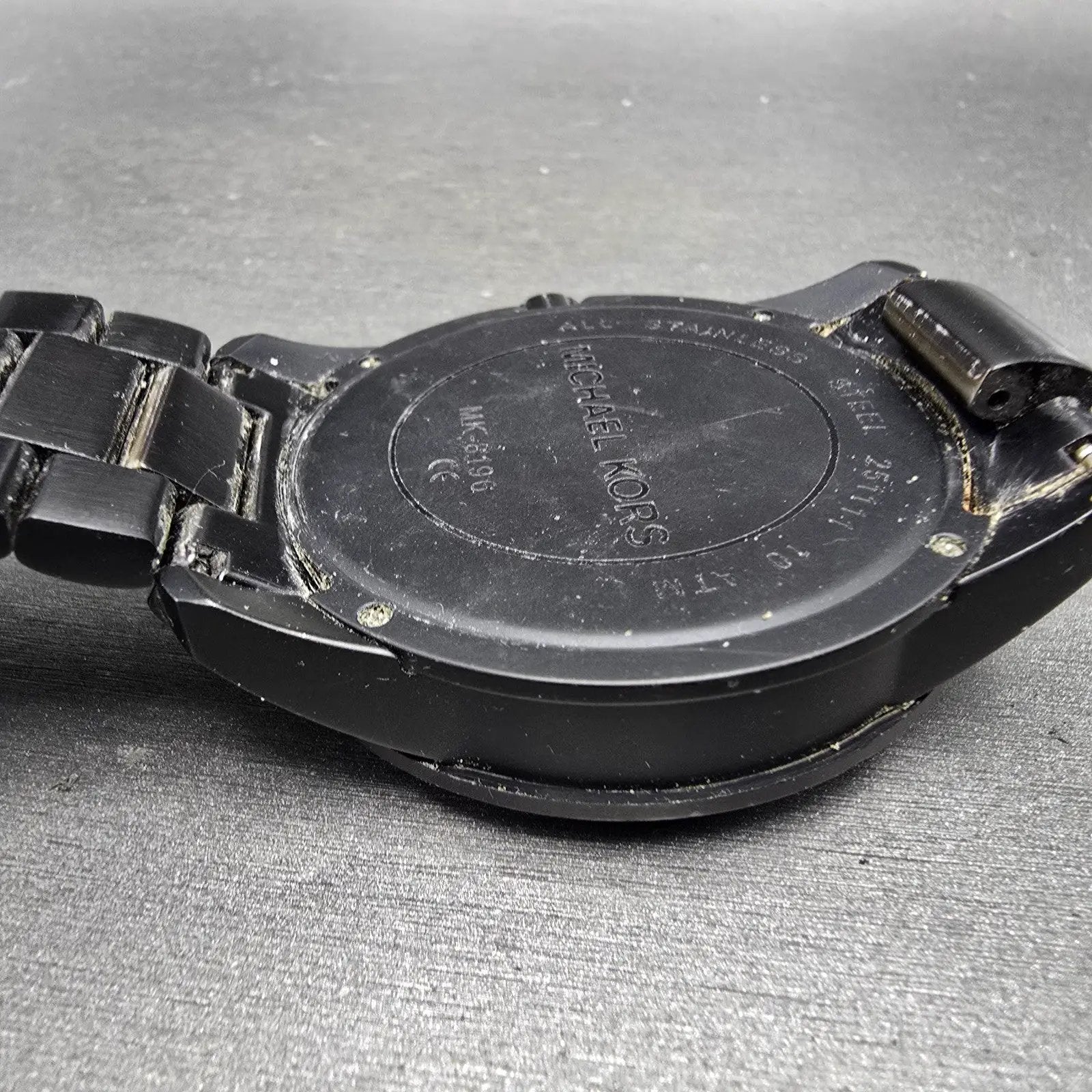 Michael Kors Chronograph Watch Men 51mm Black Dial Black Tone Date MK8196 NewBat17