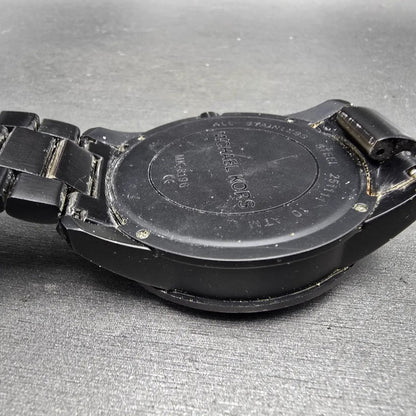 Michael Kors Chronograph Watch Men 51mm Black Dial Black Tone Date MK8196 NewBat17