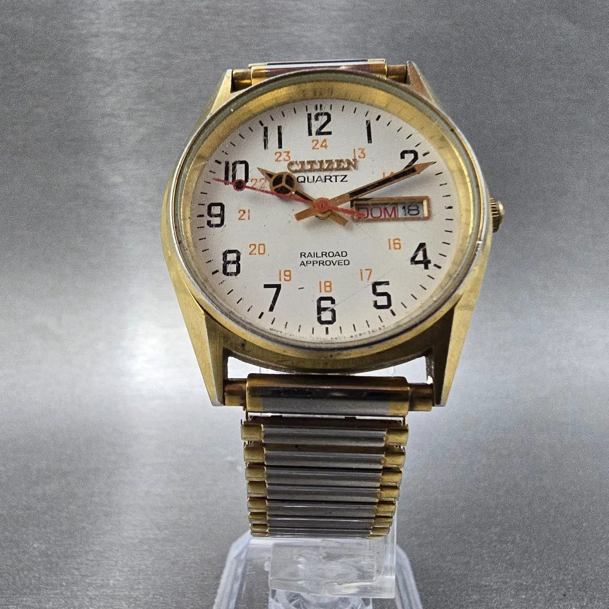 Citizen Railroad Approved Watch Men 35mm White Dial Gold 3801-982061 PARTS6