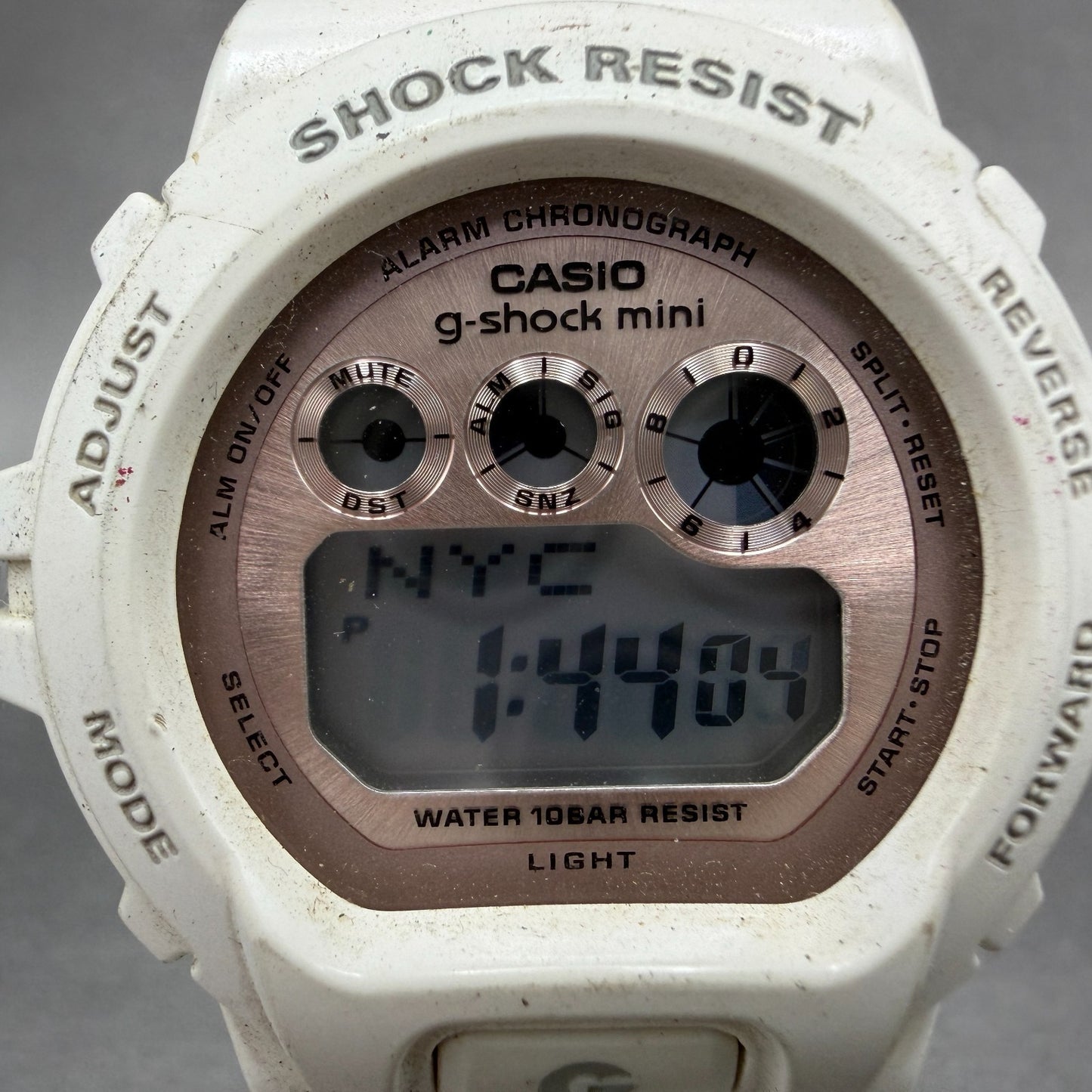 Casio  G-Shock Mini Watch Women 43mm Digital White Alarm Chrono GMN-691 New Batt1