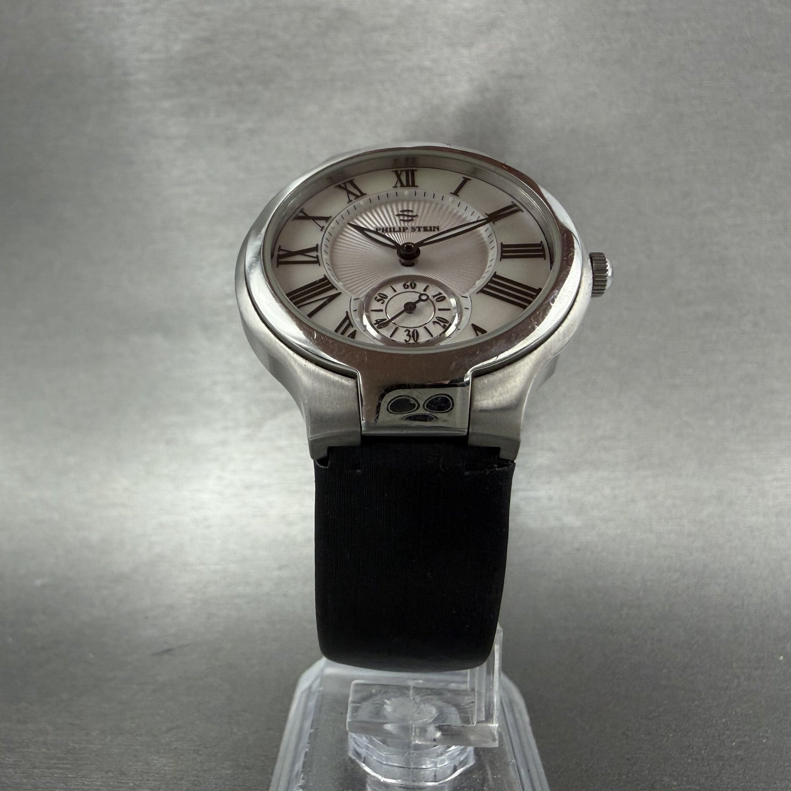 Philip Stein Watch Women 35mm MOP Dial Silver Tone Small Seconds New Battery5