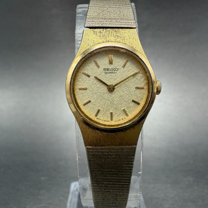 Seiko Watch Women 18mm Champagne Dial Gold Tone Round 4n00-0669 New Battery P2150
