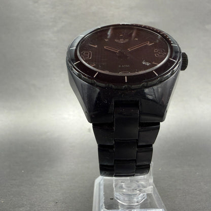 Adidas Cambridge Watch Men 44mm Black Dial Black Tone Date Round New Battery5