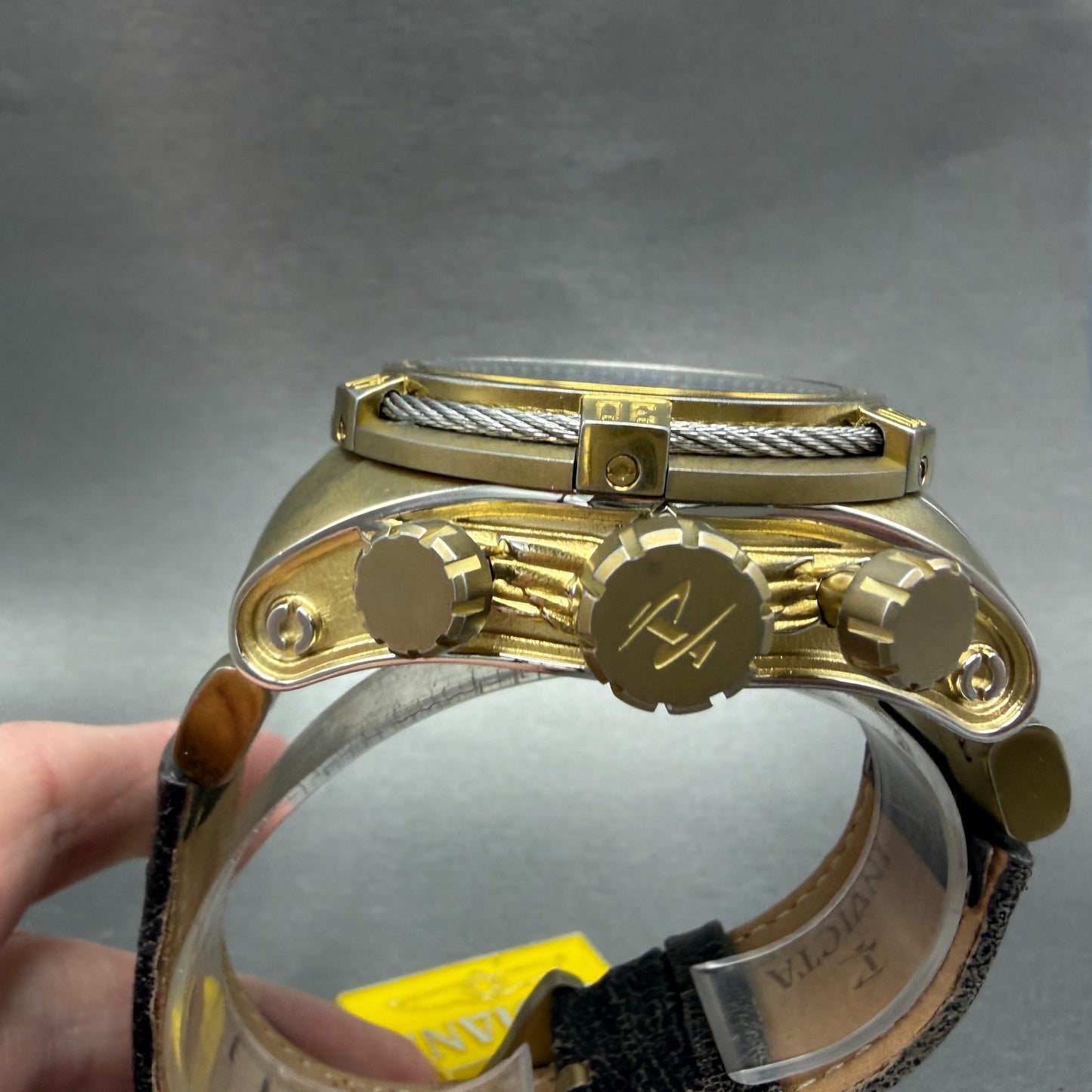 Invicta Reserve Bolt Zeus Empire Watch Men 54mm Blue Dial Gold Tone 17375 Newbat3