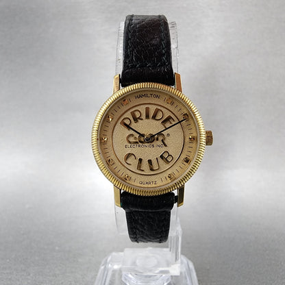 Hamilton Watch Women 24mm Gold Dial Gold Tone Pride Club Round 8442 New Battery5
