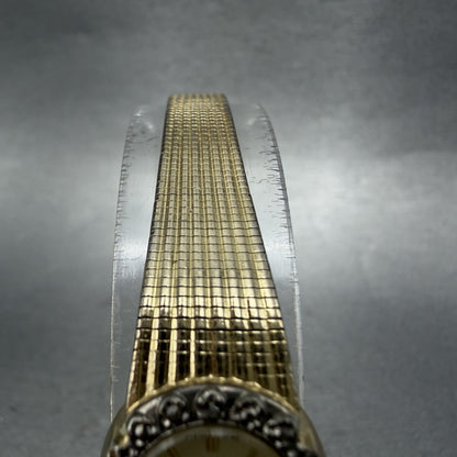 Citizen CQ Watch Women 17mm Champagne Dial Gold Tone Oval 3220324757 New Batt4