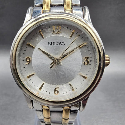 Bulova Watch Women 30mm Silver Dial Two Tone Round 98L218 New Battery1