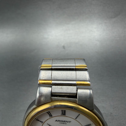 Casio Argent Watch Women 33mm White Dial Two Tone Date Round MTW-114 New battery4