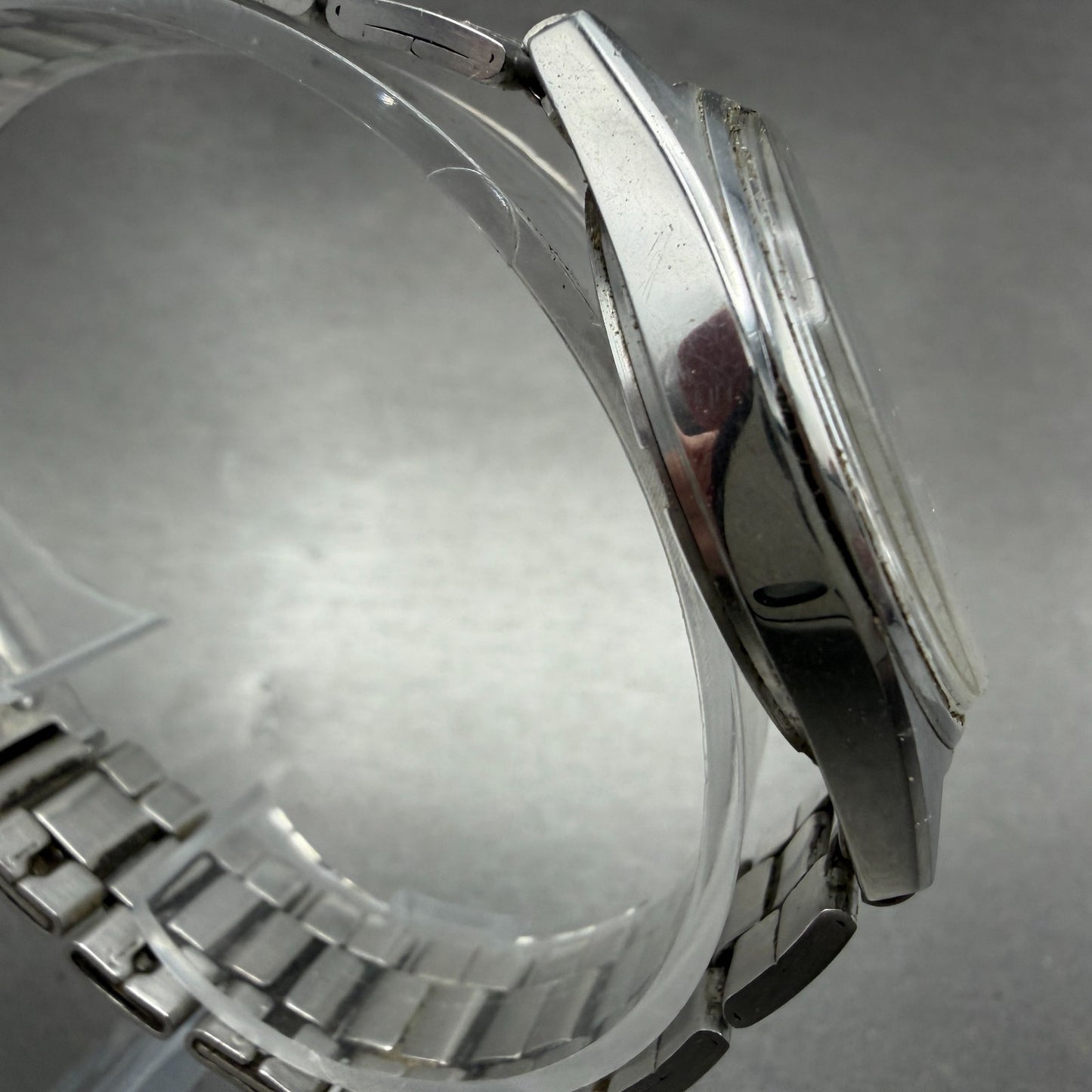 Seiko SQ Watch Men 35mm White Dial Silver Tone Daydate Round 7123-8429 New Batt3