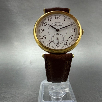 Longines Watch Men 32mm White Dial Gold Tone Small Seconds Manual Wind 3207 8465