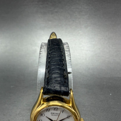Seiko Watch Women 20mm White Dial Gold Tone Round Vinatge 2y01-0a10 New Battery4