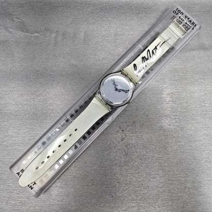 Swatch Time to Reflect Watch Men 34mm Silver Dial Clear Case GZ143 New Batt NOS14