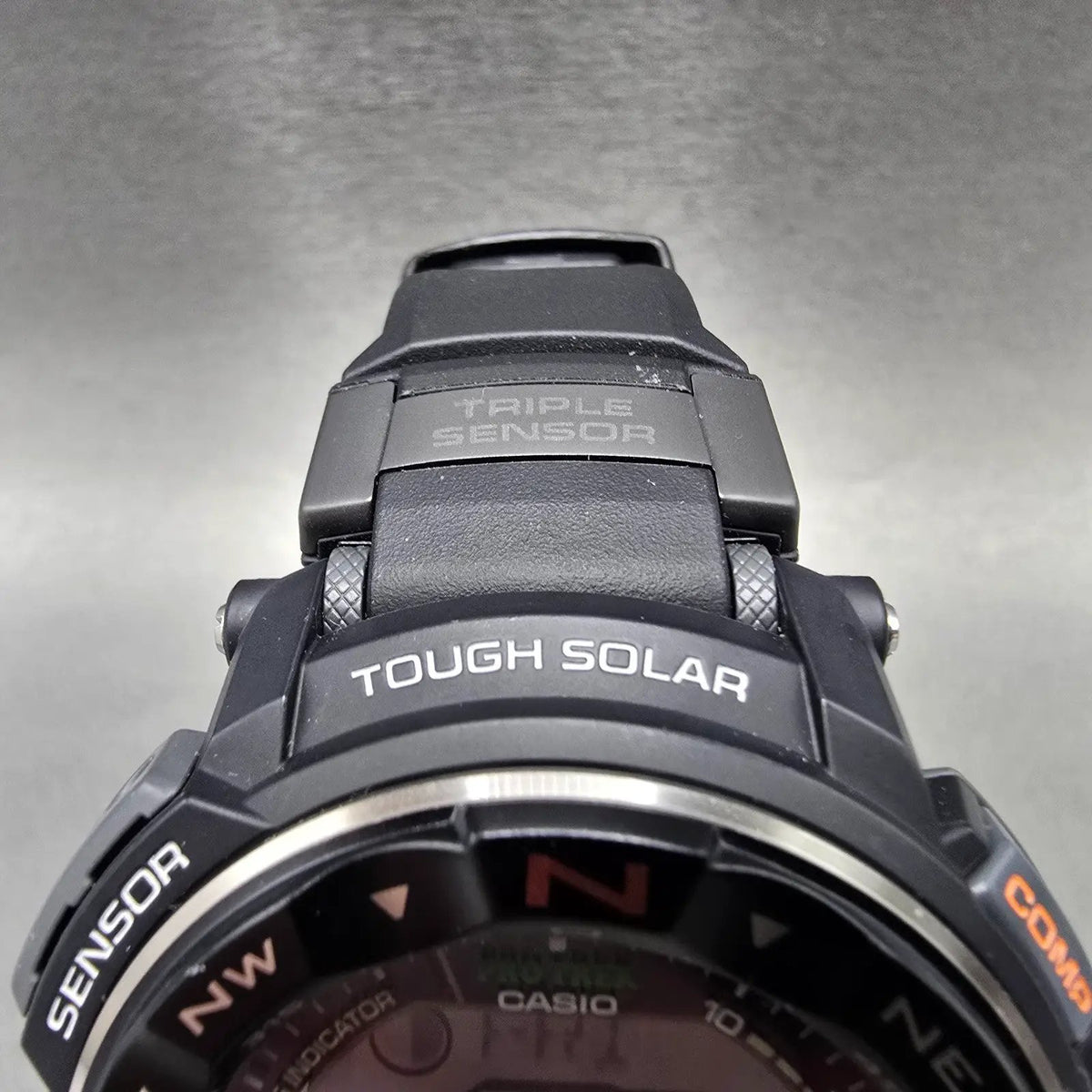 Casio Protek PRW-2500 Watch Men 51mm Digital Black triple Senor Alarm Works JP234