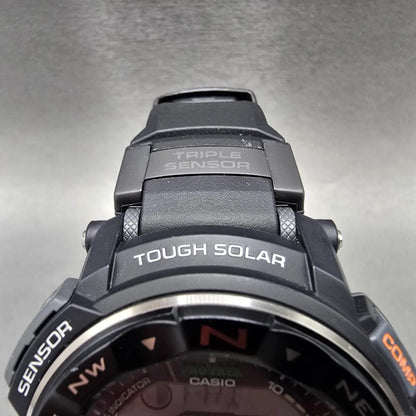 Casio Protek PRW-2500 Watch Men 51mm Digital Black triple Senor Alarm Works JP234
