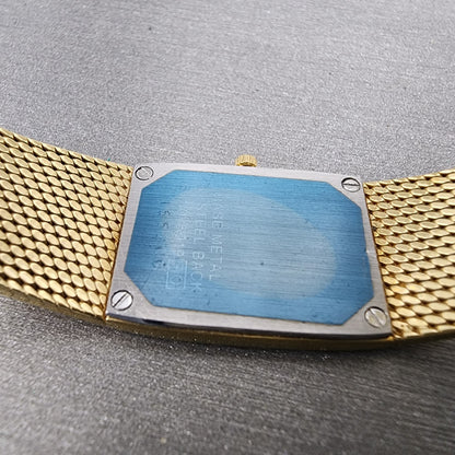 Seiko Lassale Tank Watch Women 17mm Champagne Dial Gold Tone 67305019 New Batt9