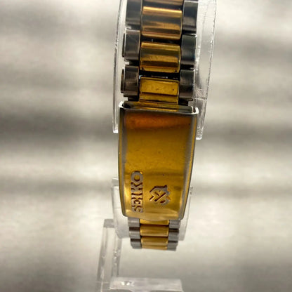 Seiko SQ Watch Women 24mm Silver Dial Two Tone Daydate Round 3E23-0A69 New Batt7