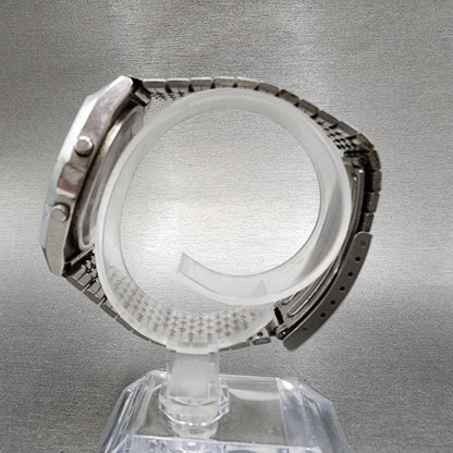 Casio W35 Watch Men 36mm Silver Tone LCD Alarm Chrono New  Battery6