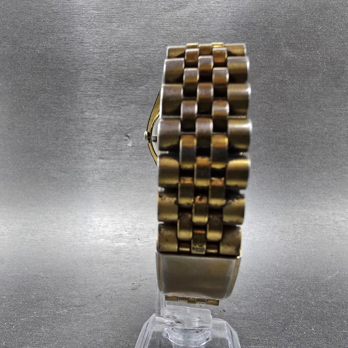 Seiko President Watch Men 36mm Black Dial Gold Tone Daydate 5Y23-8A69 New Batt Q8