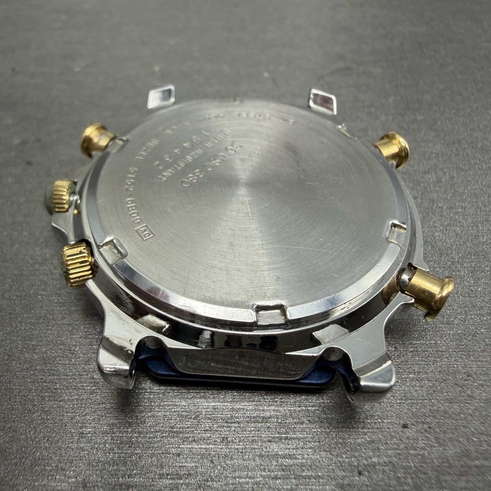 Seiko Team USA World Time Watch Men 37mm Blue Silver Tone Alarm Date PARTS11