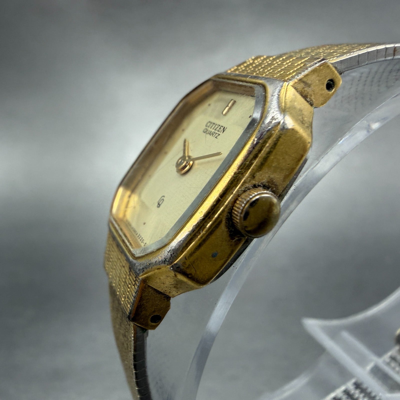 Citizen CQ Watch Women 17mm Champagne Dial Gold Tone 3220-S01795 New Battery2