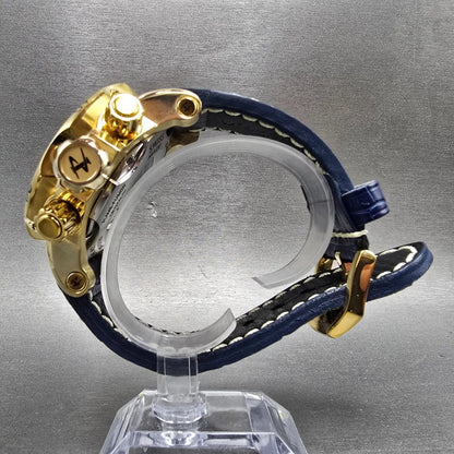 Invicta Venom Chronograph Watch Men 52mm Blue Dial Gold Tone Date 6113 New Batt7