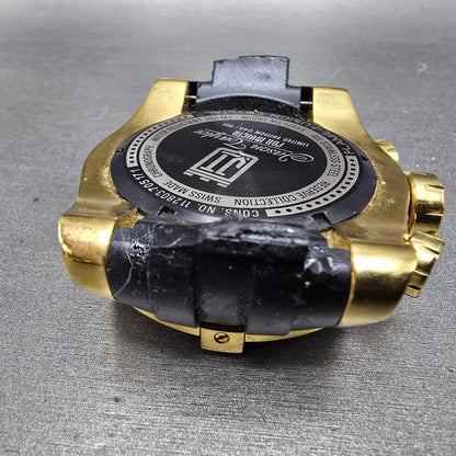Invicta Jason Taylor Chronograph Watch Men 53mm Black Dial Gold Date 12955 READ10